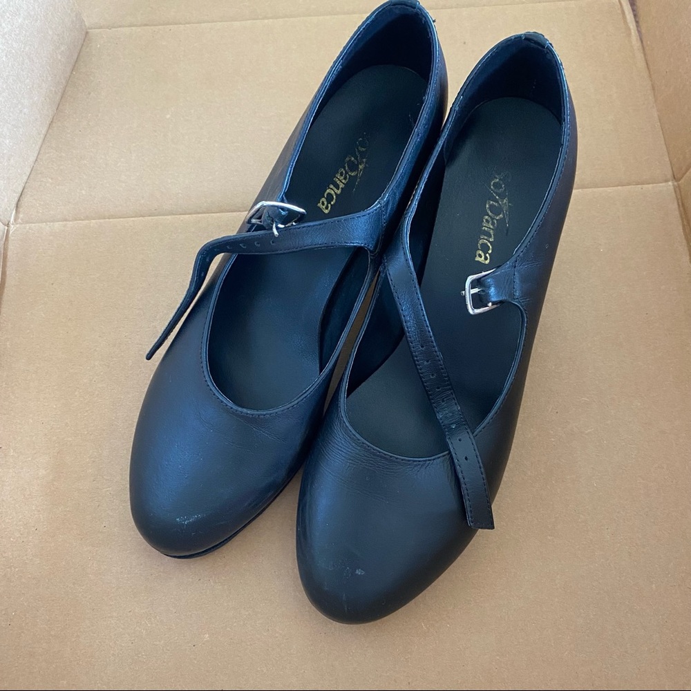 SoDanca Black Flamenco Dance Shoes Heels